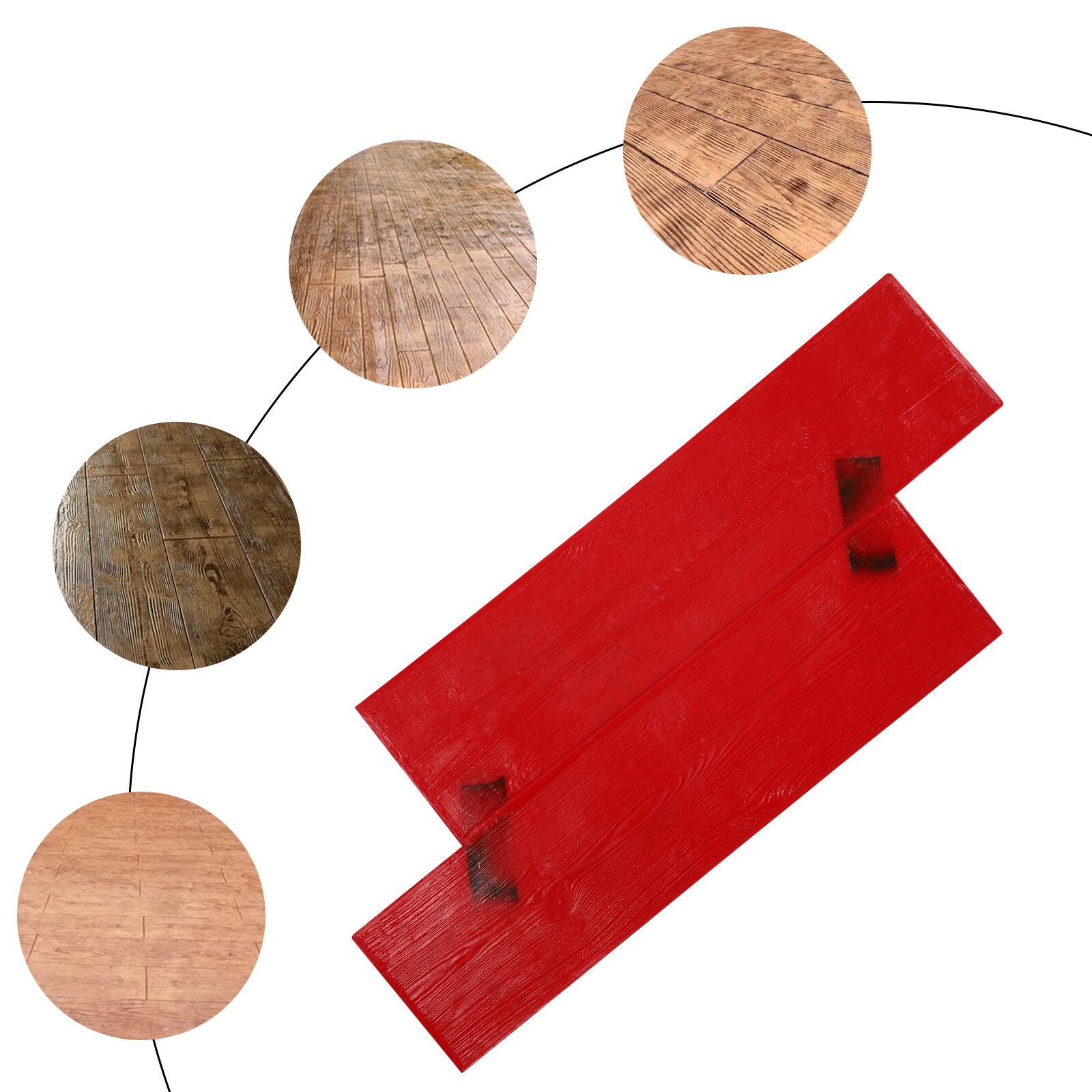 Red 30x72cm Concrete Stamp Mat,Manual Concrete Texture Skin Concrete Texture Mat