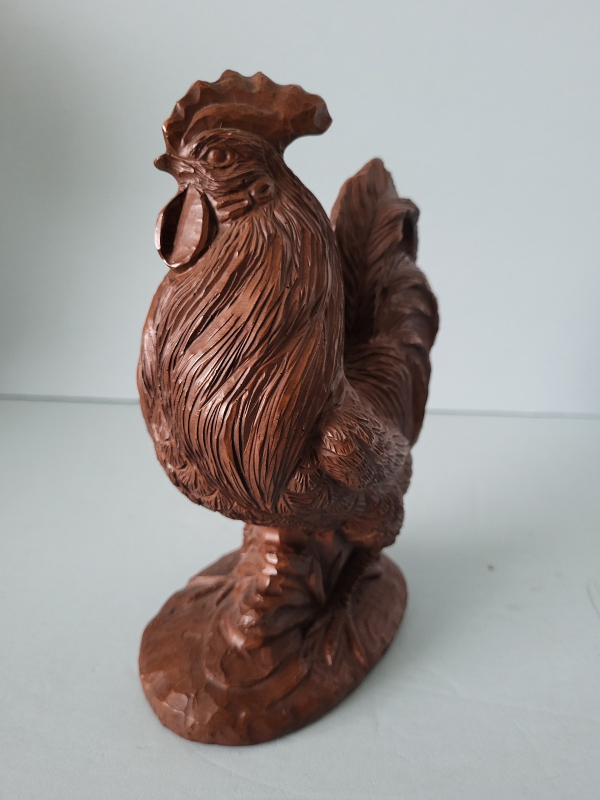 Vtg 1988 Red Mill Handcrafted Crushed Pecan Shell Rooster Figurine Farmhouse USA