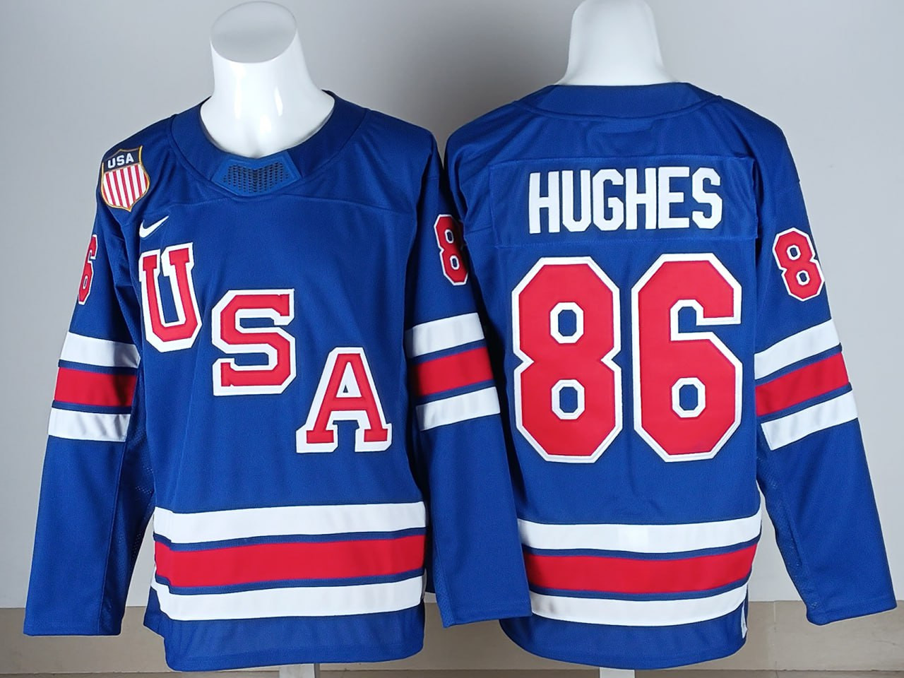 #86 Hughes Team USA Winter Olympics 2026 Jersey Blue Stitched All Sizes S-3XL