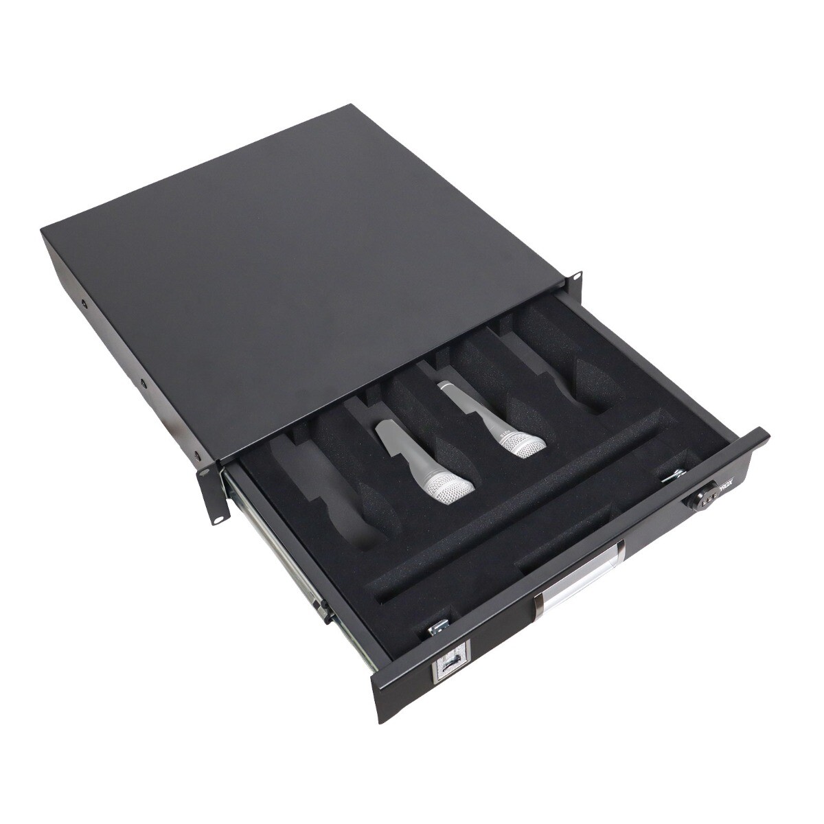 ProX T-2RD-18-WMF 2U Rack Space Drawer with Foam Fits (4) Microphones idjnow