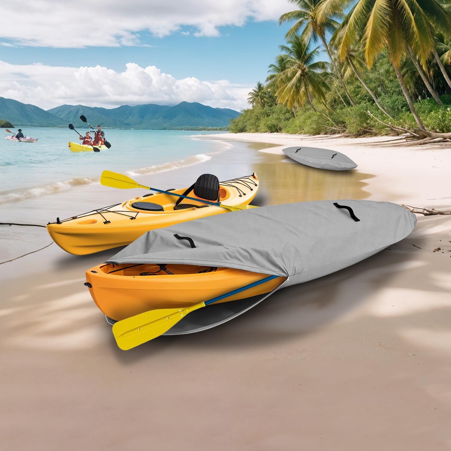 600D Waterproof Heavy Duty Trailerable 13Ft Kayak Covers for Outdoor Storage