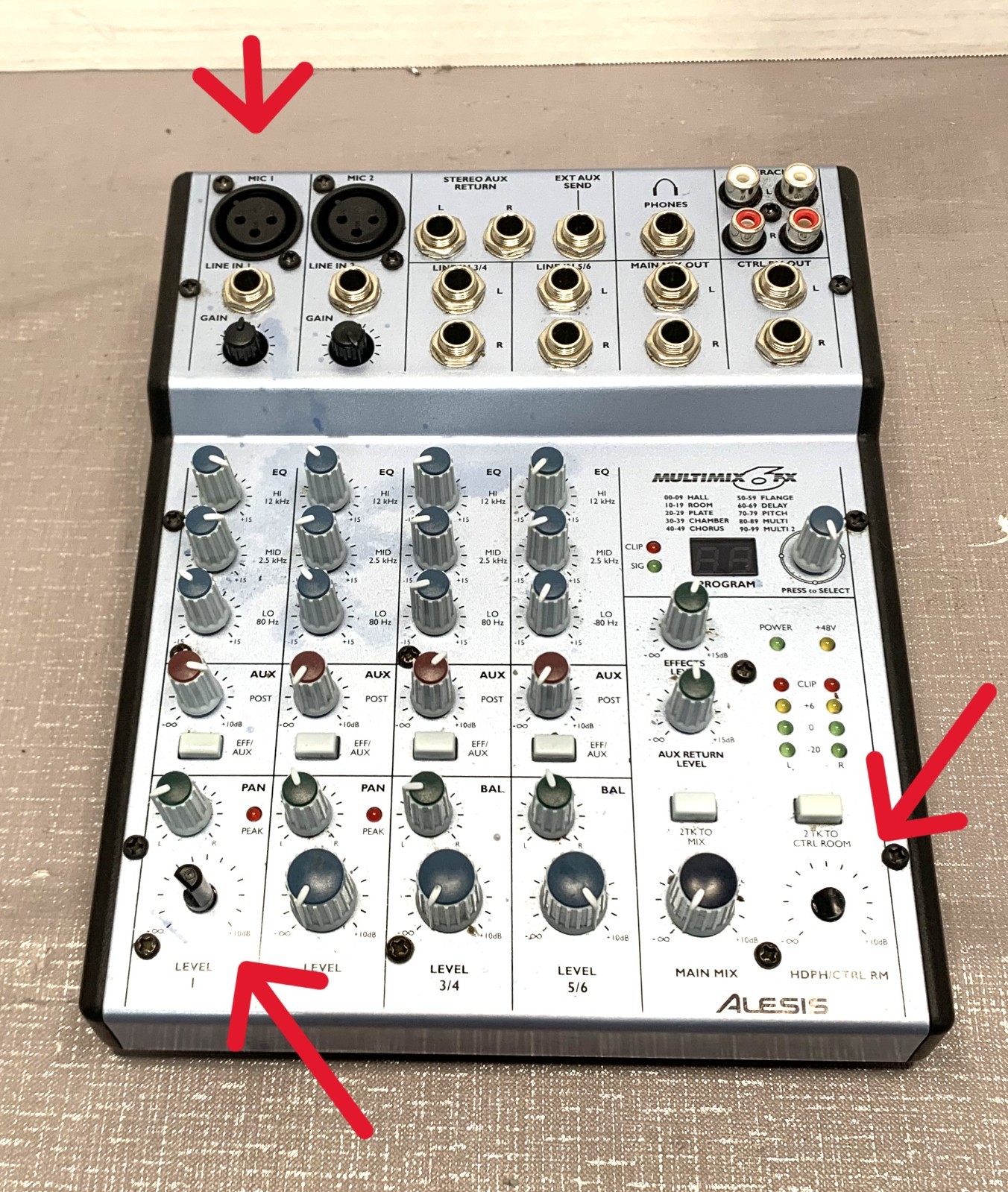 Alesis Multimix 6 FX 18V 6 Channel Analog Mixer Tested