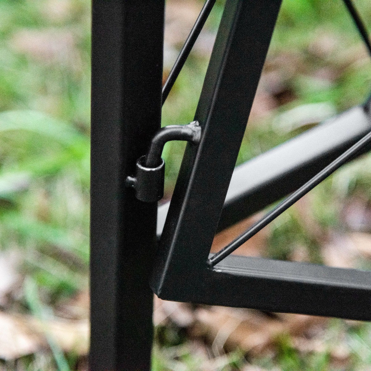 Garden Arbor Trellis with Gate Outdoor Arch Scrollwork for Climbing Plant Vines