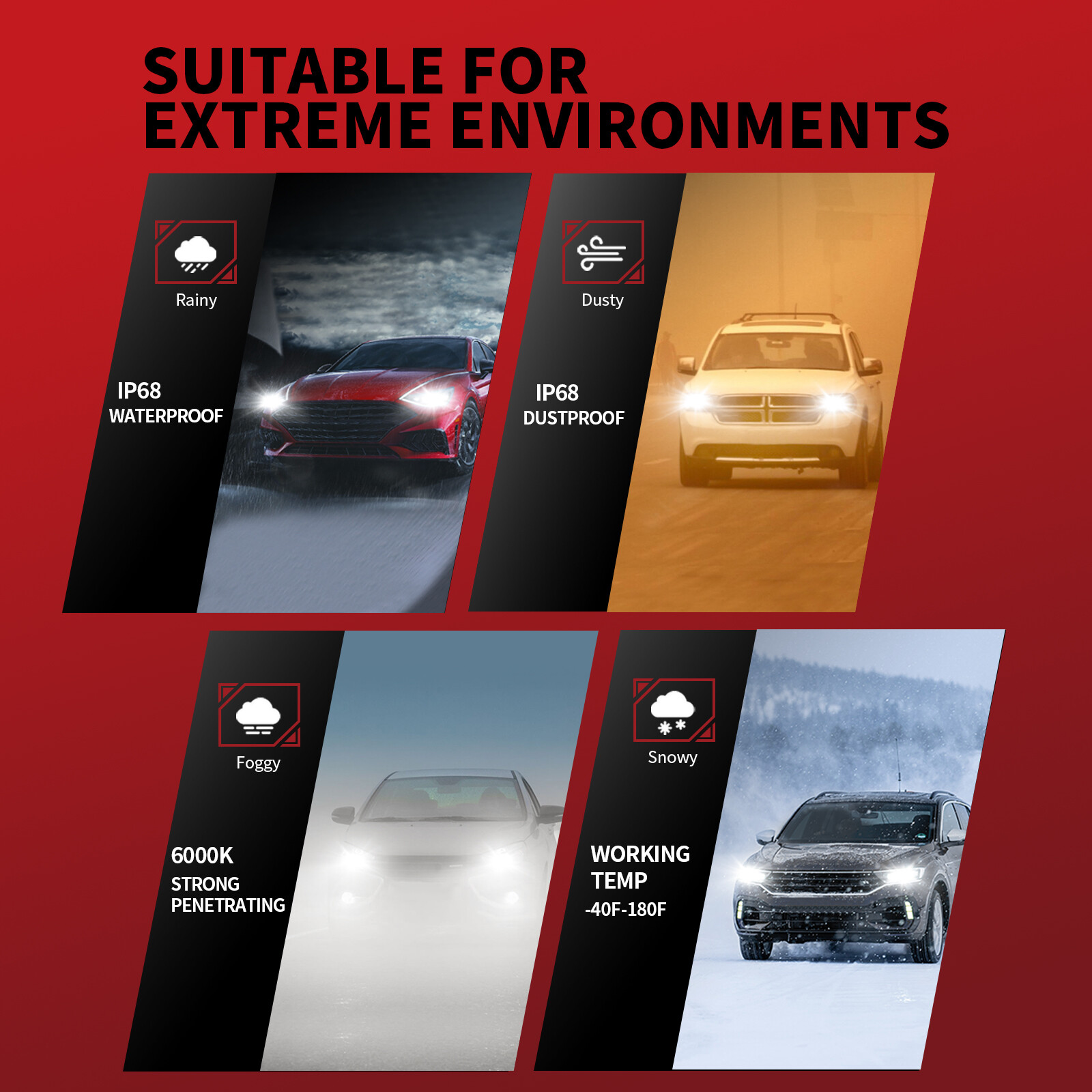 2x LASFIT H11 LED Headlight Bulbs Conversion Kits Low Beam 6000K Bright White