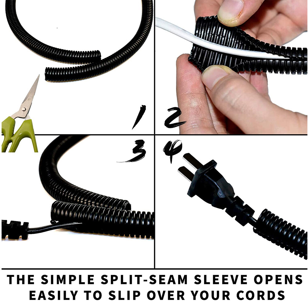 Split Wire Loom Conduit Flex Tubing Automotive Wire Protector Harness Wrap Lot