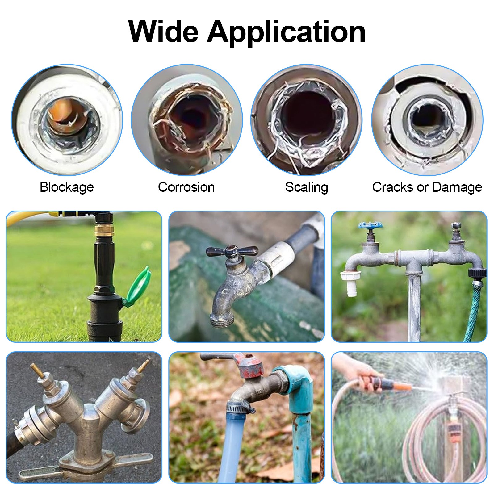 2PCS Broken Pipe Extractor Tool Set 1/2" 3/4" Broken Faucet & Screw Remover Kit