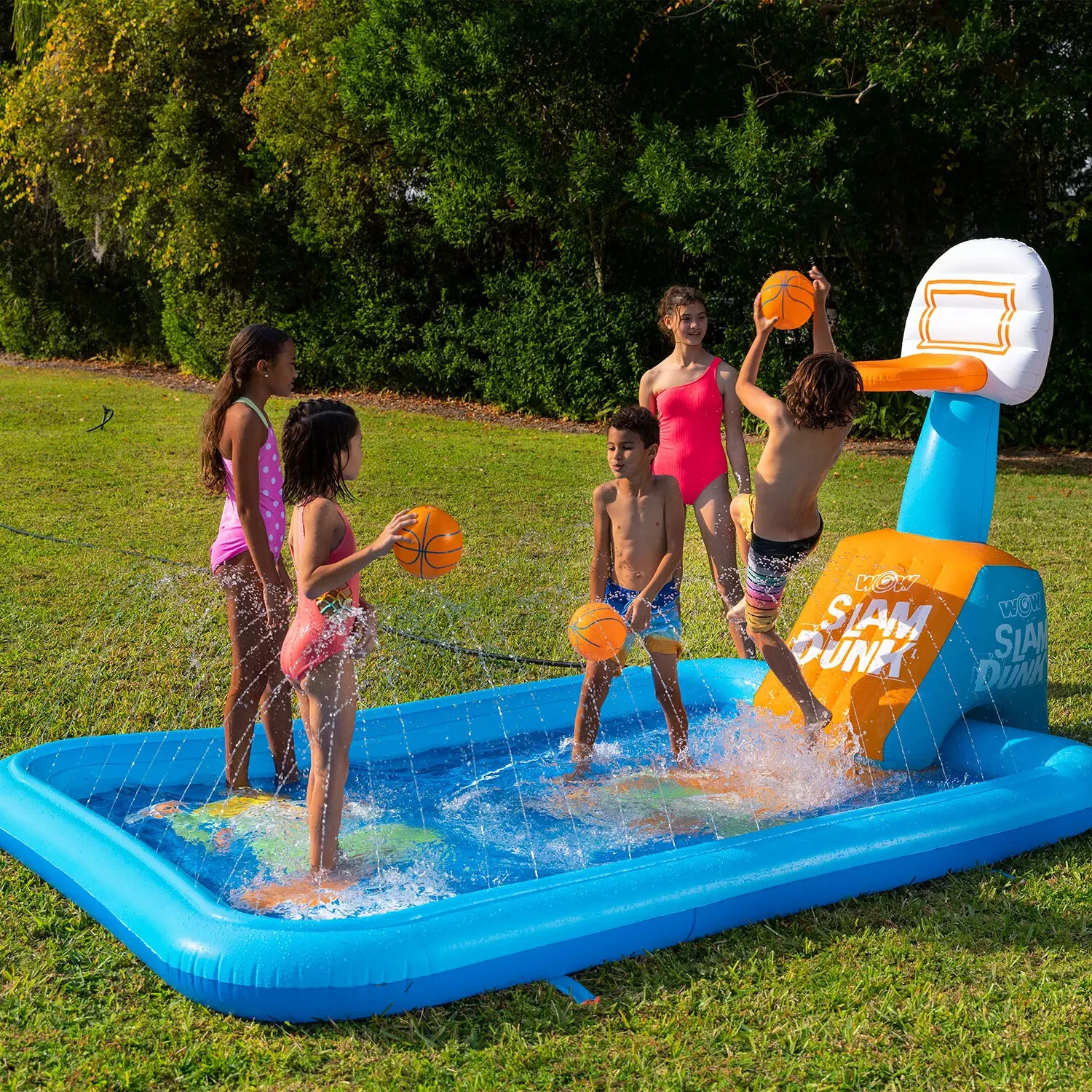 WOW Sports Slam Dunk Inflatable Garden Hoops Splash Pad