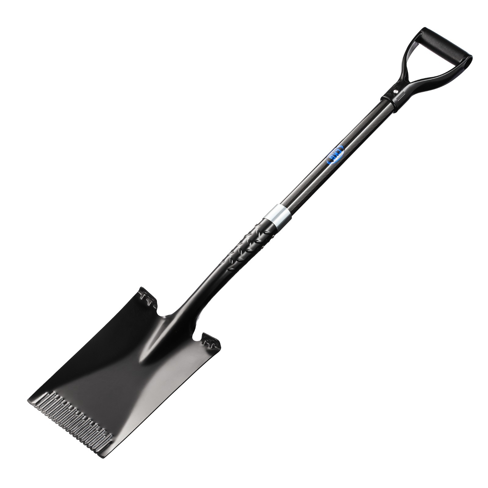 CKG Flat Shovel for Gardening with Carbon Fiber Handle, Heavy Duty Shovel 43inch