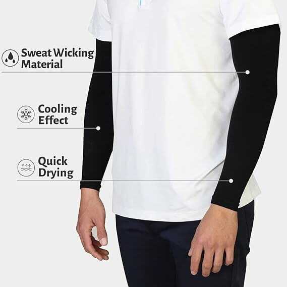 5 Pairs Cooling Arm Sleeves Cover UV Sun Protection Sports Outdoor For Men Women