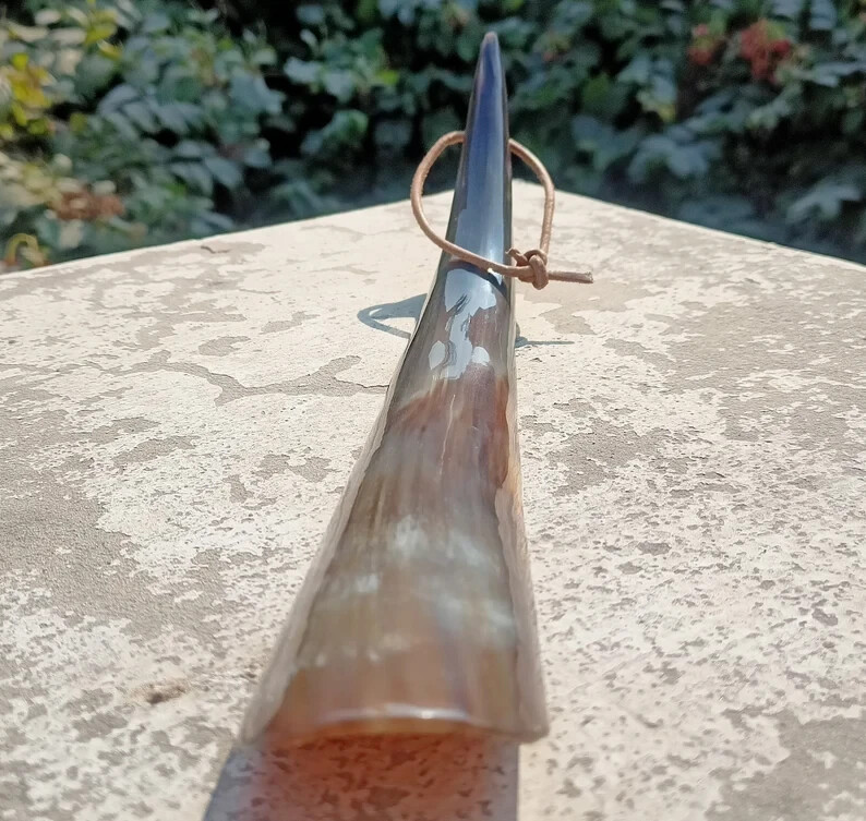 Shoe Horn Long Handle Ox Natural Finished Real Horn Personalized Unisex Gift