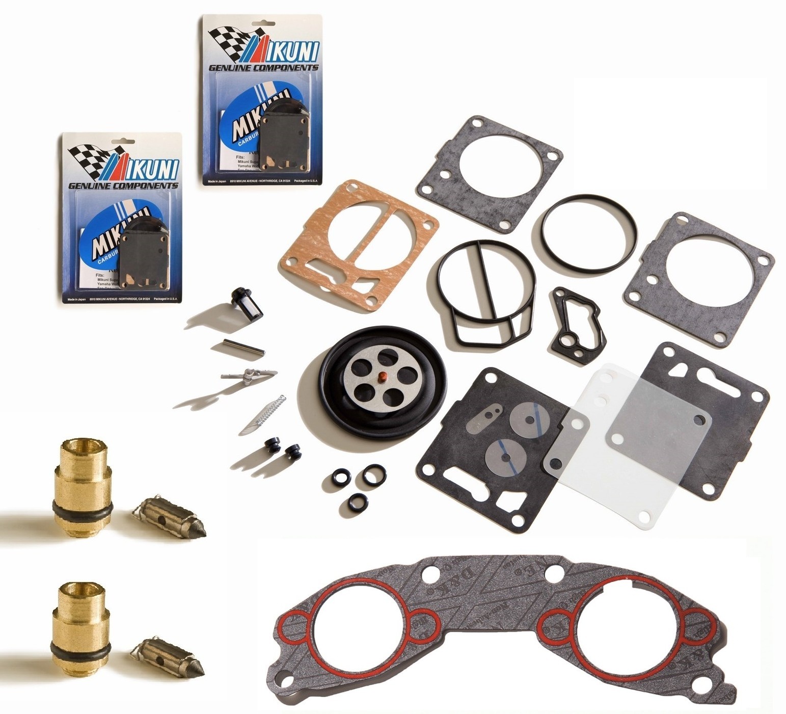 Genuine Mikuni Yamaha 700 Carb Rebuild Kit With Needle & 62T Double Base Gasket