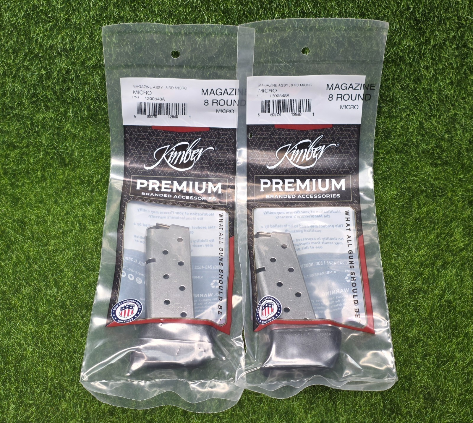 LOT of (2) Kimber Micro 9 8-Round OEM 9mm Magazine w/Extended Basepad - 1200848A