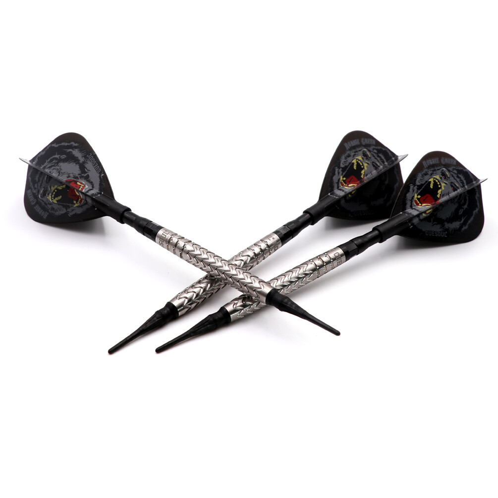 CUESOUL Robbie 'KONG' Green 20g 90% Tungsten Soft Tip Dart Set-Silver