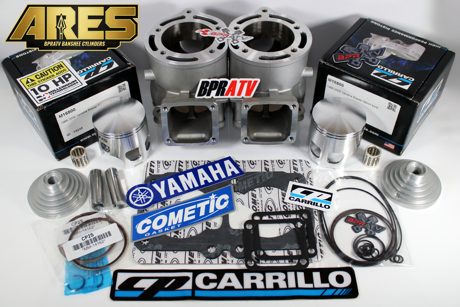 Yamaha Banshee 421cc ARES Athena-Style Cylinders BPRATV CP-Carrillo Pistons +4mm