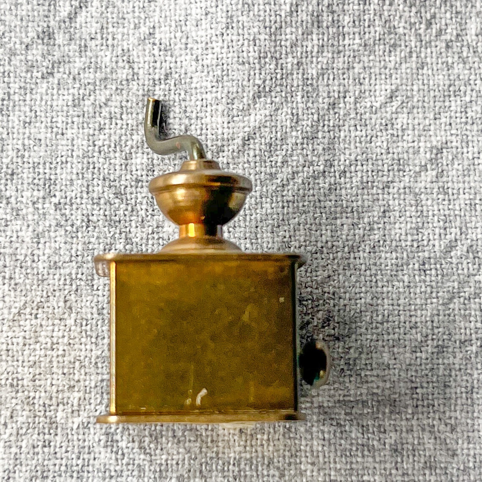 Vintage 1950s Mini Brass Coffee Grinder Dollhouse Miniature Mid Century Kitchen