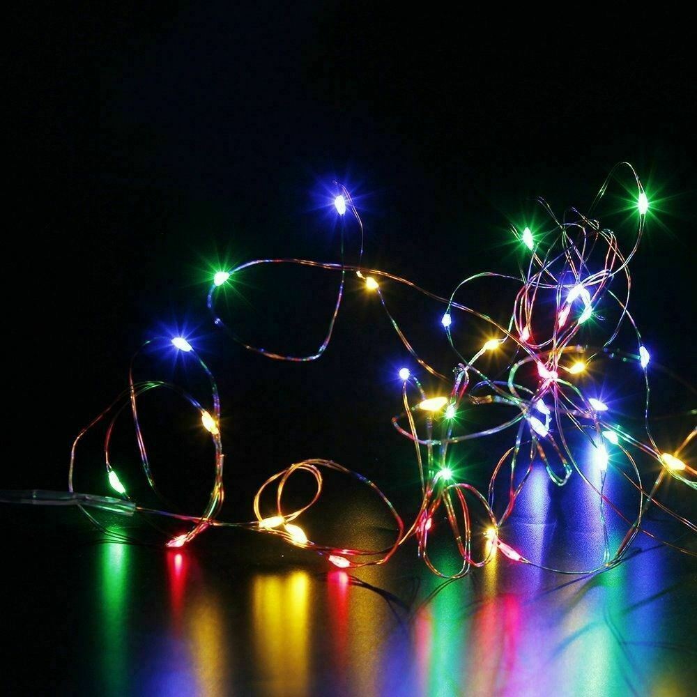 6x 20 LED 2m Waterproof LED MICRO Silver Copper Wire String Fairy Lights Decor