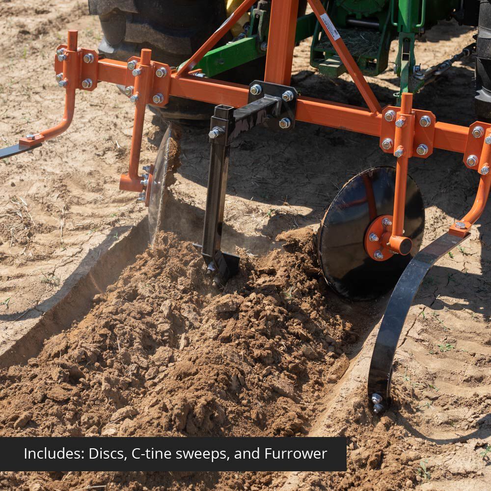 Titan Attachments Orange 60" Adjustable Disc Bedder, Category 1, 3 Point QH1