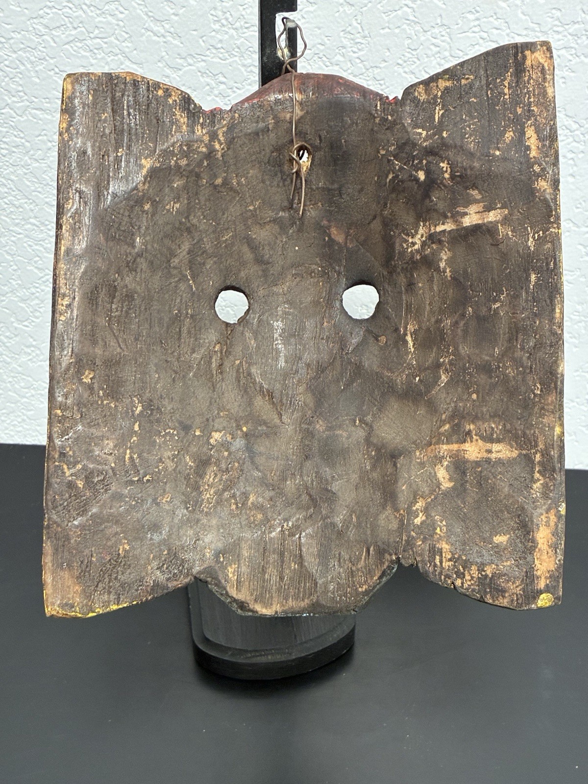 Vintage Guatemalan Dance Mask Hand Carved Wood Moro Folk Art Conquest Danced Age