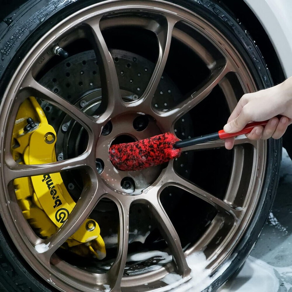 4PCS Car Wheel Brush Rims Tire Seat Engine Wash Cleaning Kit Auto Detailing Tool