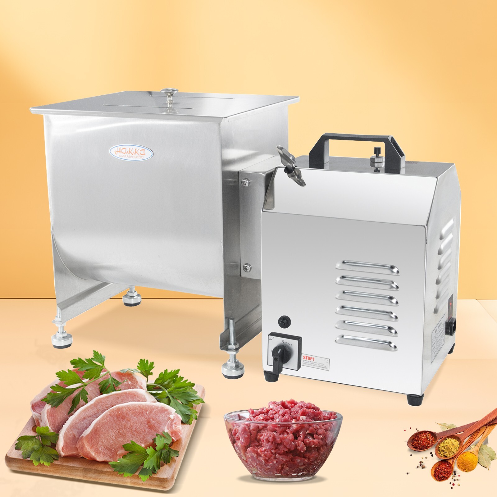 Hakka Commercial Electric Meat Mixer 45 lb/22. 5L Capacity Tank Mixer with Motor