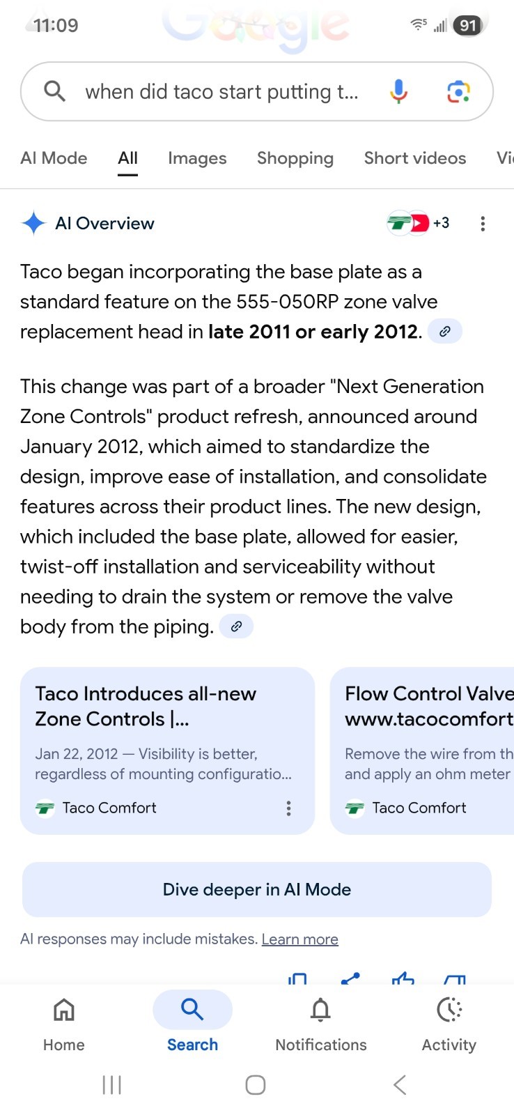 Taco Gold Body 555-050RP Replacement Boiler Zone Valve Power Head READ DESC