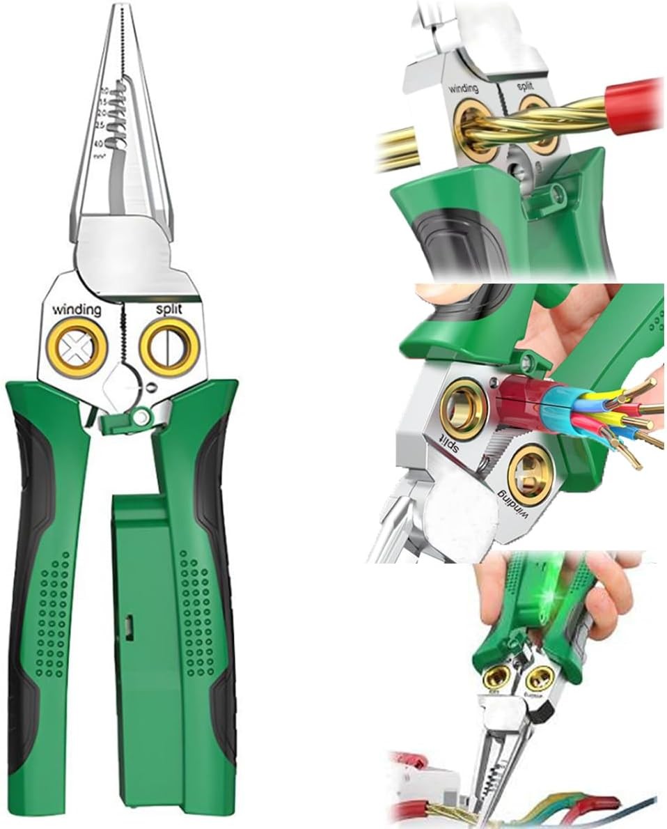 8-In-1 Wire Stripper Twister Set - Includes Cable Scissors Voltage Tester Pliers