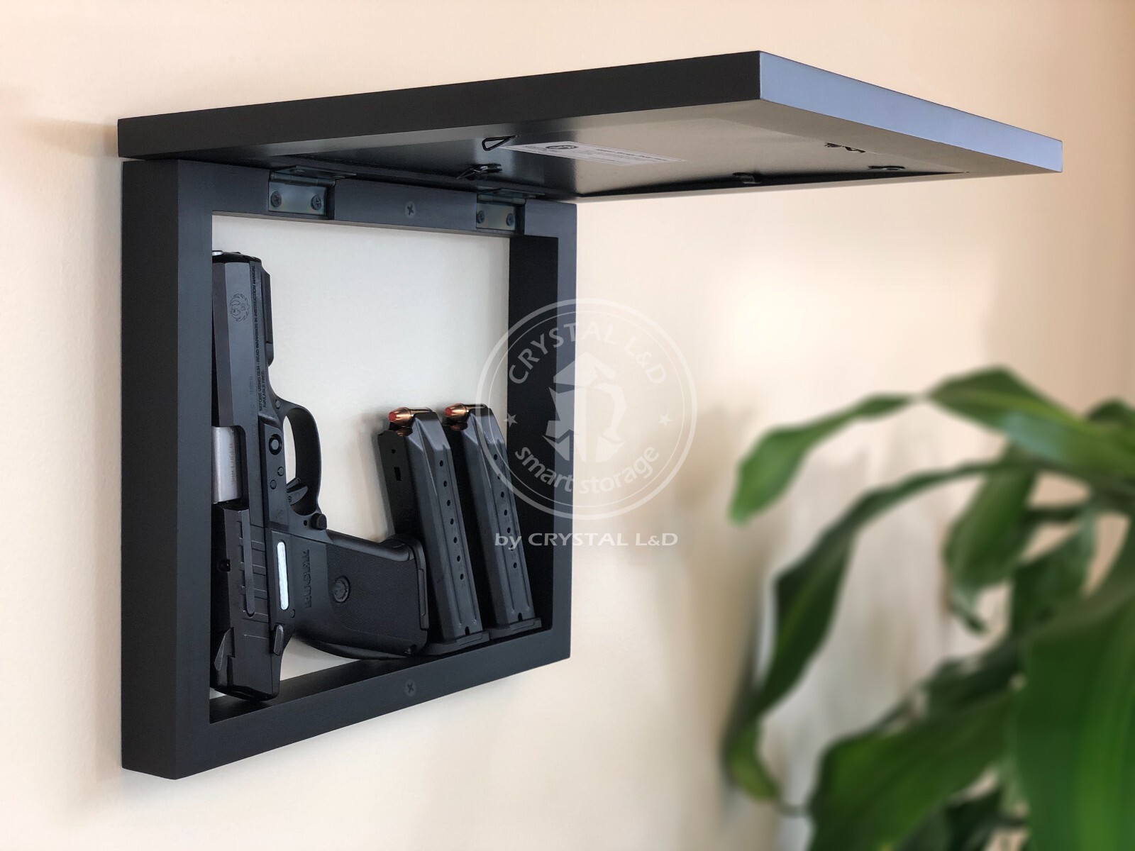 Hidden Storage Photo Frame for Gun and Valuables 13 in. x 11 in. / *BLACK*