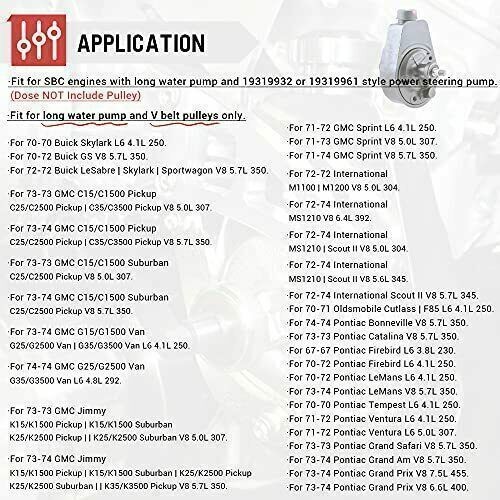 SBC Power Steering Pump Bracket 551522 For Chevy GM Small Block Long Water Pump