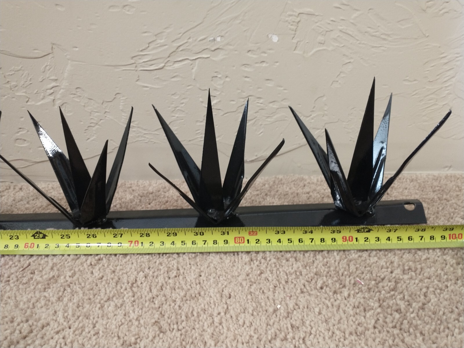 Steel Security Wall Spikes, Anti-Climb Metal 3.25 feet long total, 5" tall