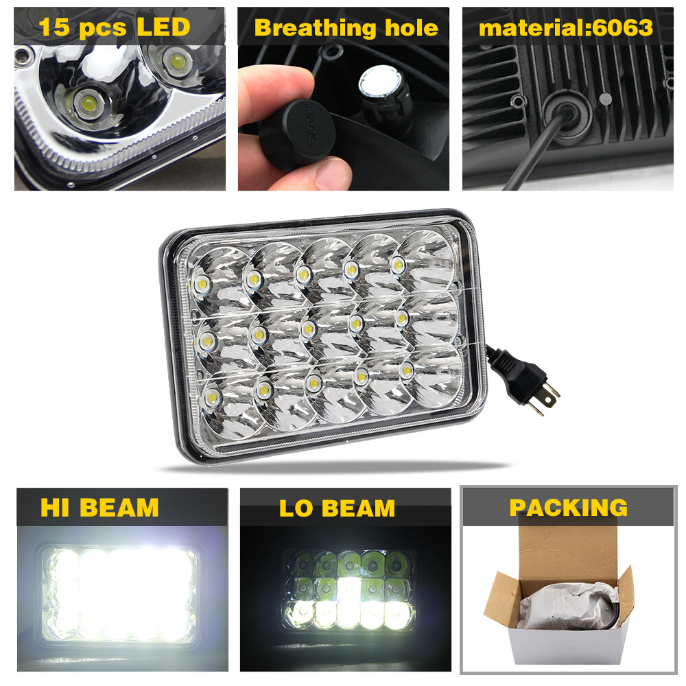 4X6" Motorcycle LED Headlight Lamp Hi/Low for Honda XR250 XR250L XR650L XR650R