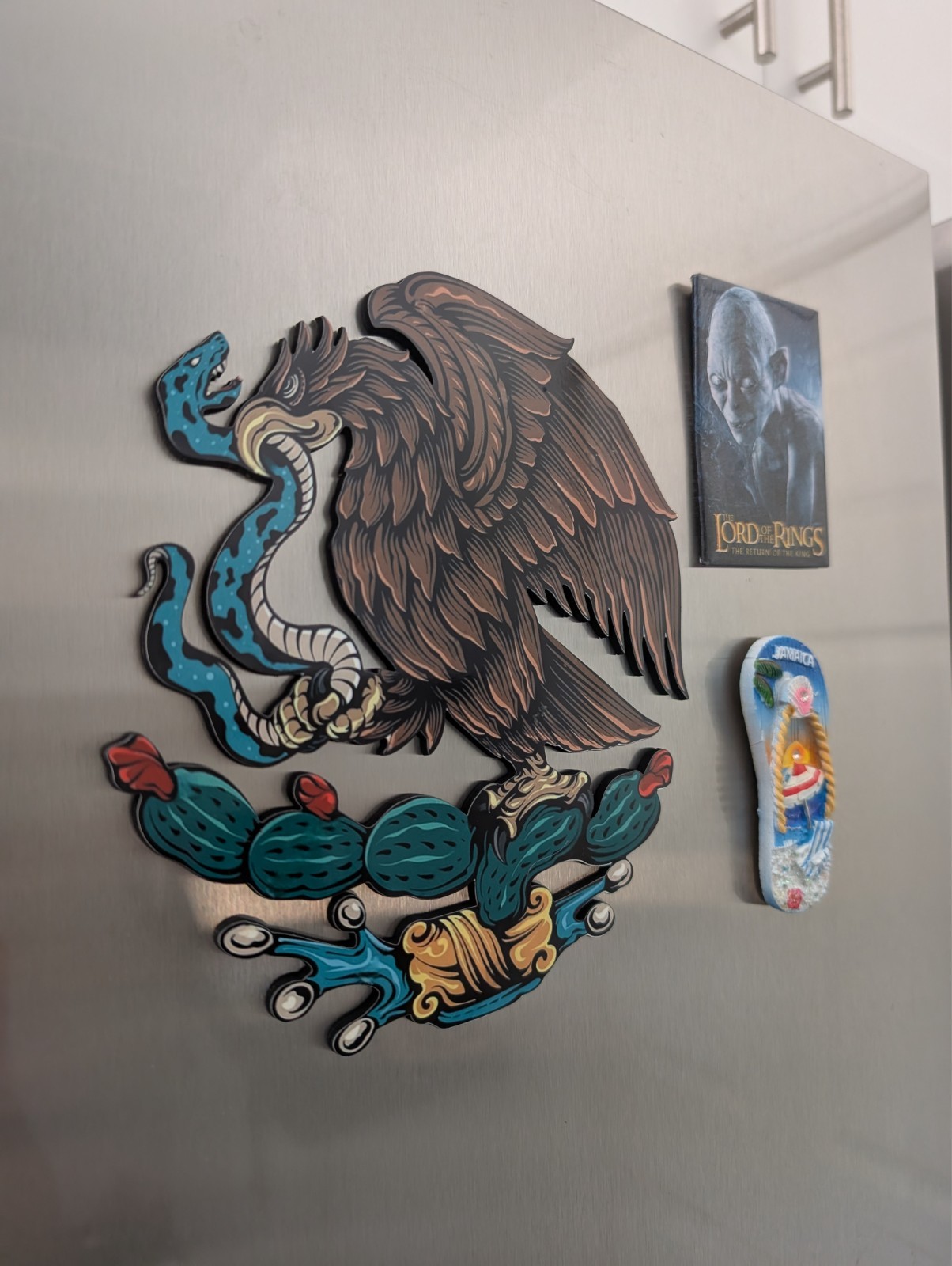 Large Mexican Flag Emblem Fridge Magnet - Die Cut - Gift - Viva La Mexico