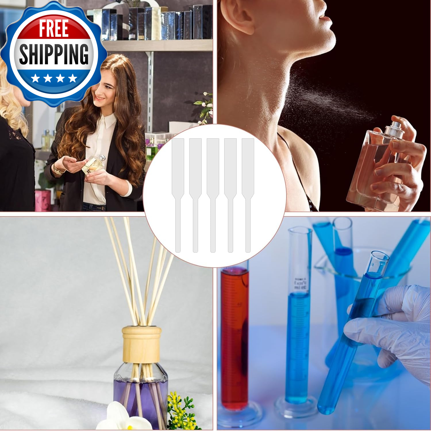 200 PCS Perfume Test Strips Paper Disposable White Perfume Paper Strips, Perfume