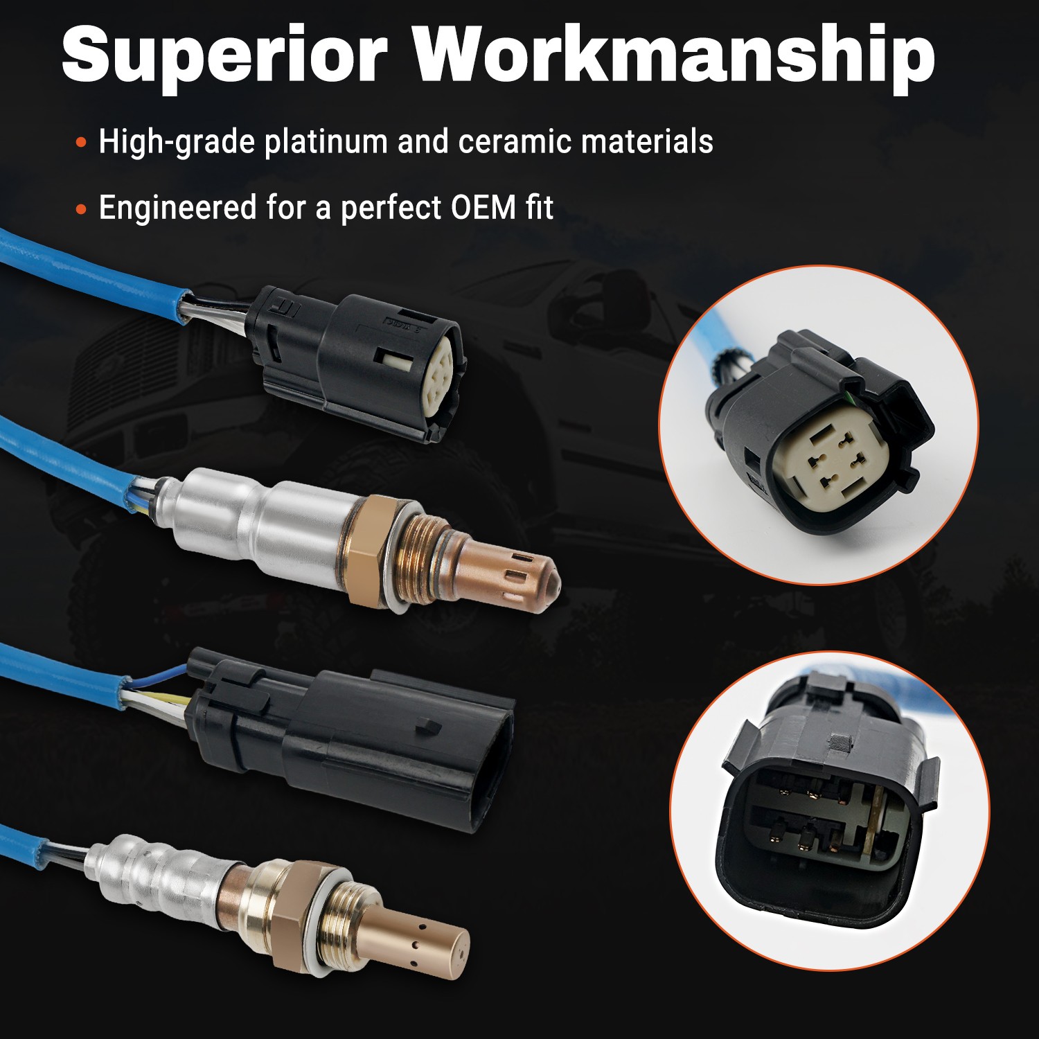 4PCS Oxygen O2 Sensor Up＋Downstream For 2013-2015 Ford Explorer Flex Taurus 3.5L