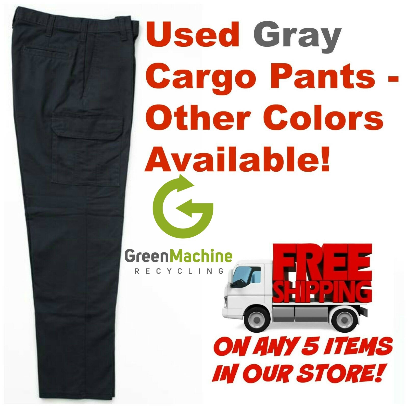 Used Uniform Work Pants Cargo Cintas Redkap Unifirst G&K Dickies and others Gray