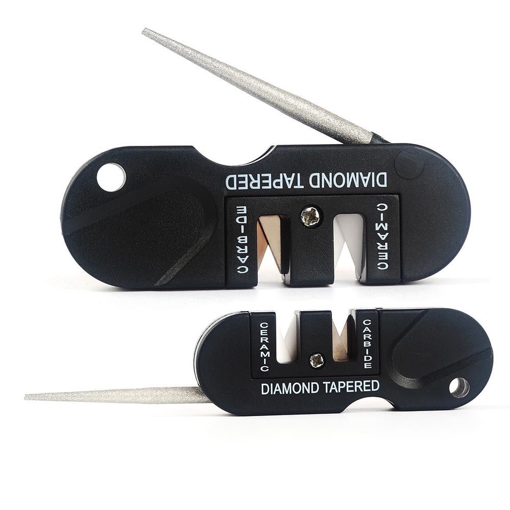 Outdoor Pocket EDC Folding Ceramic Carbide Diamond Tapered Knife Sharpener Fine