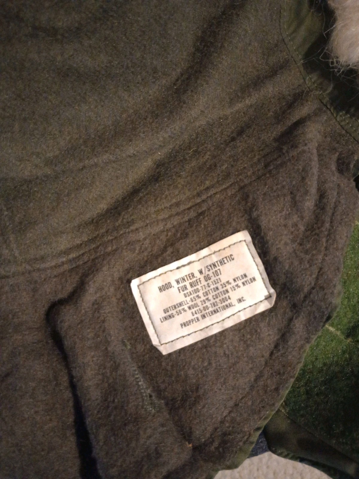 NOS USGI military extreme cold M1965 M65 fishtail parka field jacket fur hood