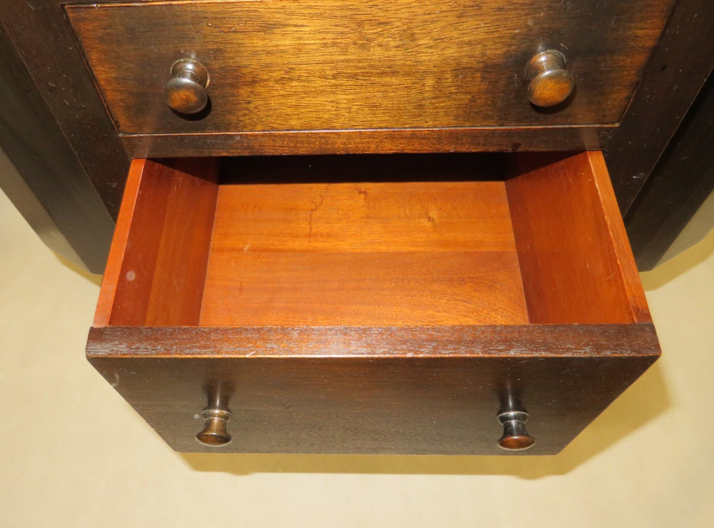 Antique 29" Imperial Solid Mahogany Martha Washington 3-Drawer Sewing Cabinet