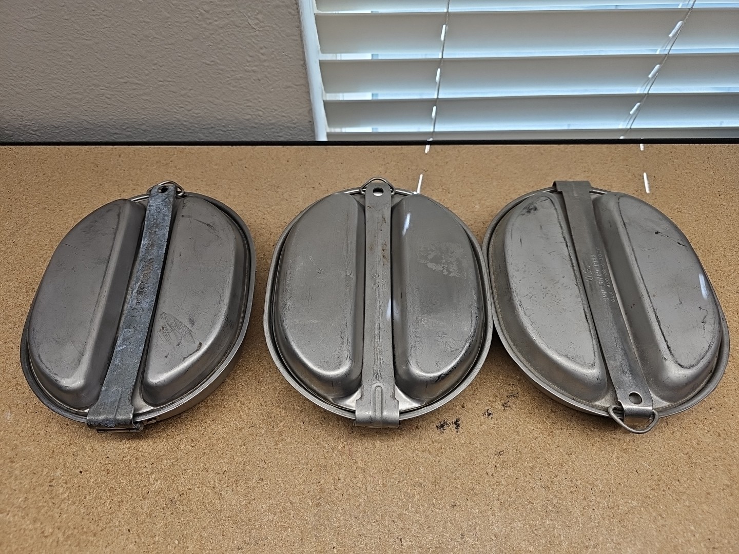 3 Lot X Vintage US Military Issue Mess Kits No Silverware 3 Random Years/ Kits