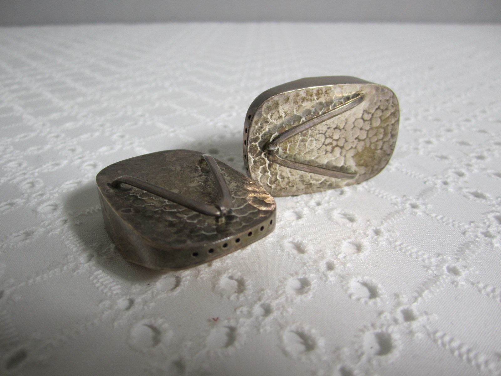 950 Sterling Silver Geta/Sandals Salt Pepper Shakers Japanese 34 Grams