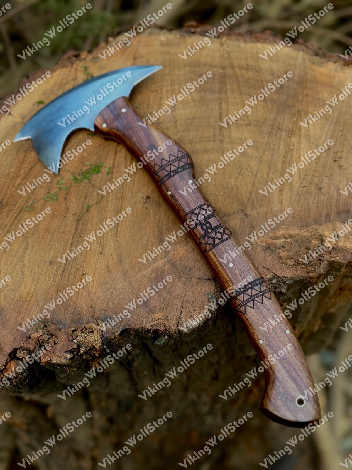 CUSTOM HANDMADE 14" CARBON STEEL REPLICA WINKLER HUNTING/THROWING AXE W/SHEATH