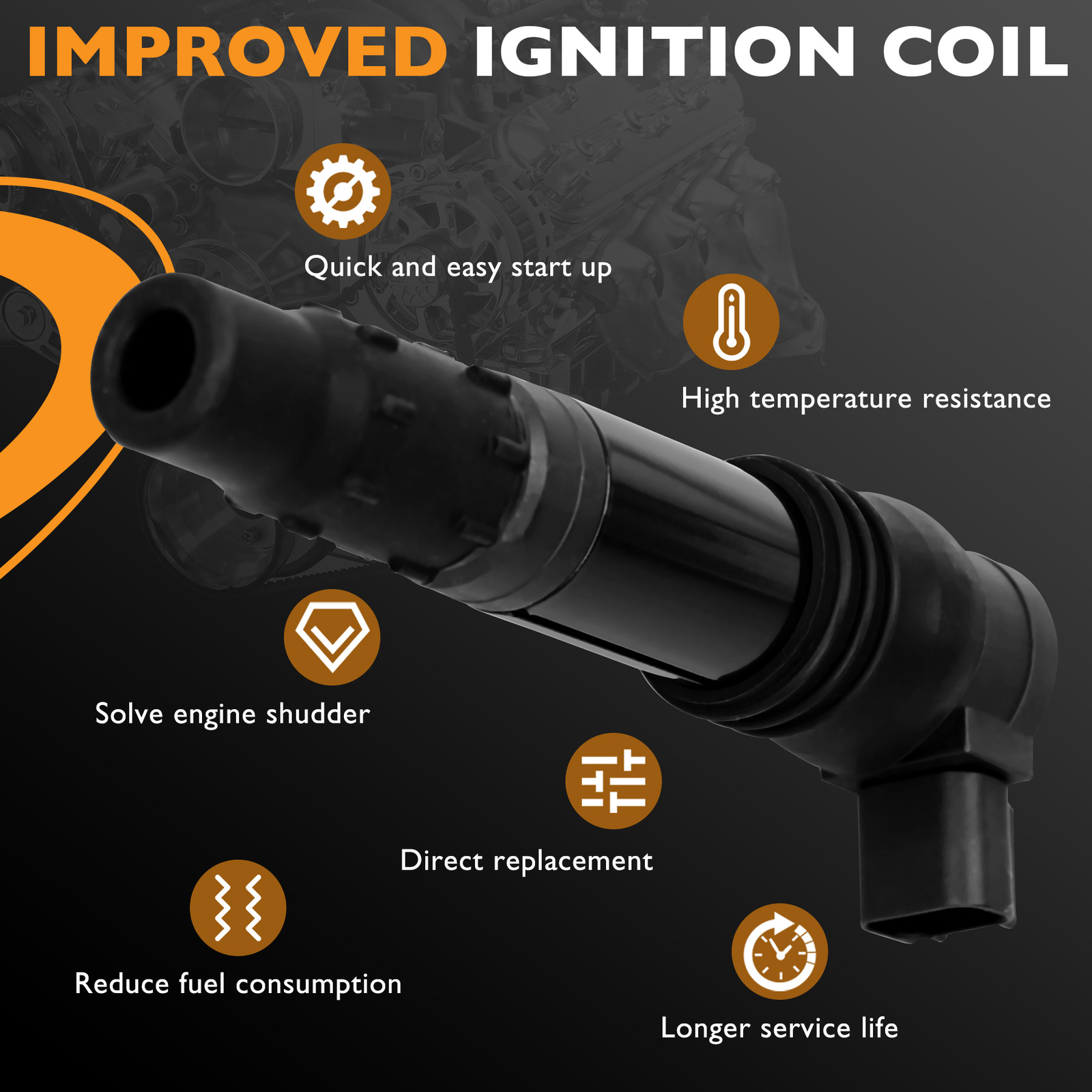 4x 129700-4400 Ignition Coils Packs For 99-12 Suzuki Hayabusa GSX1300R GSX1300RZ