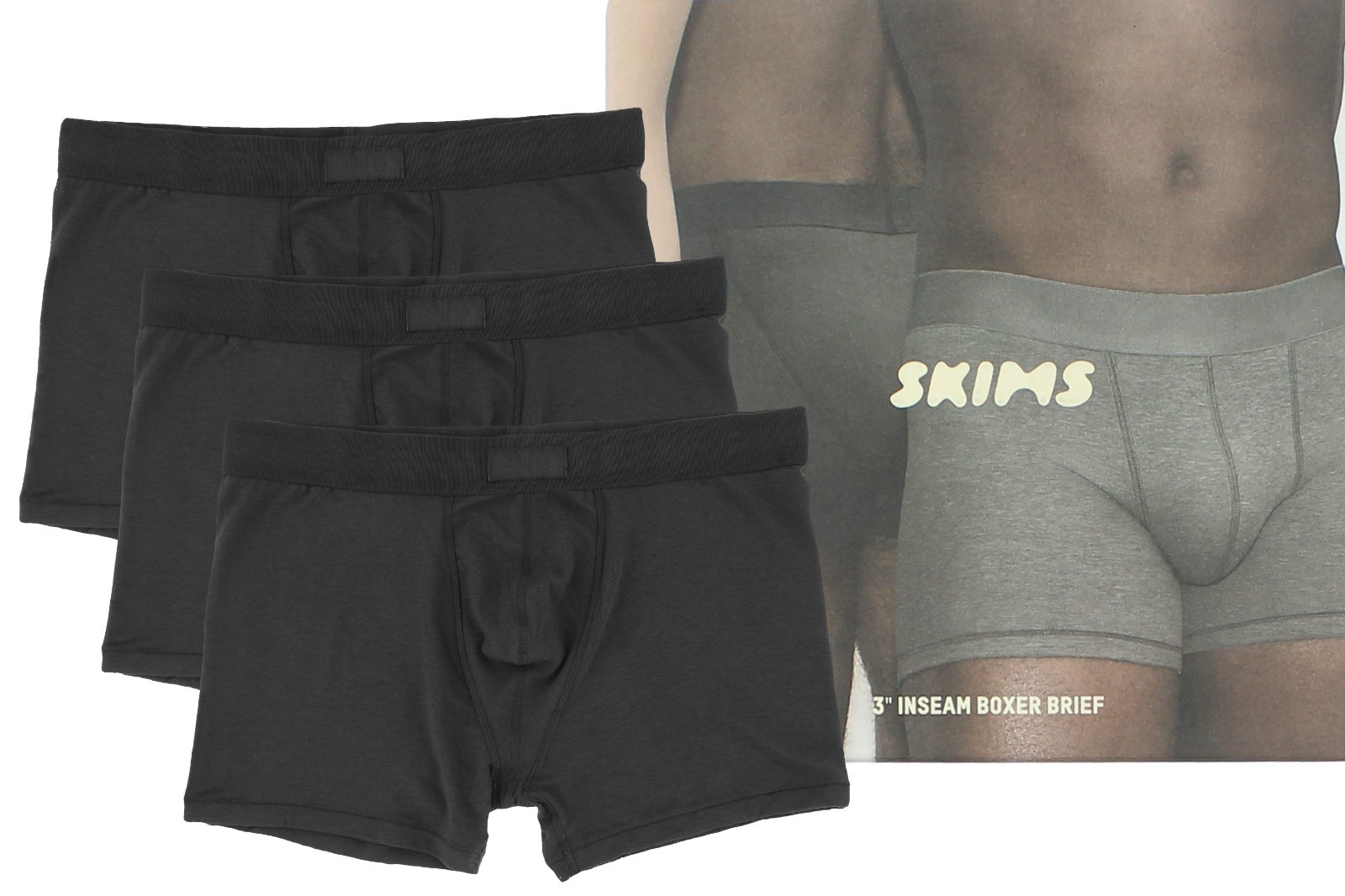 Skims Mens Boxer Briefs 3-pack Modal Comfort Waistband 3 inch Inseam