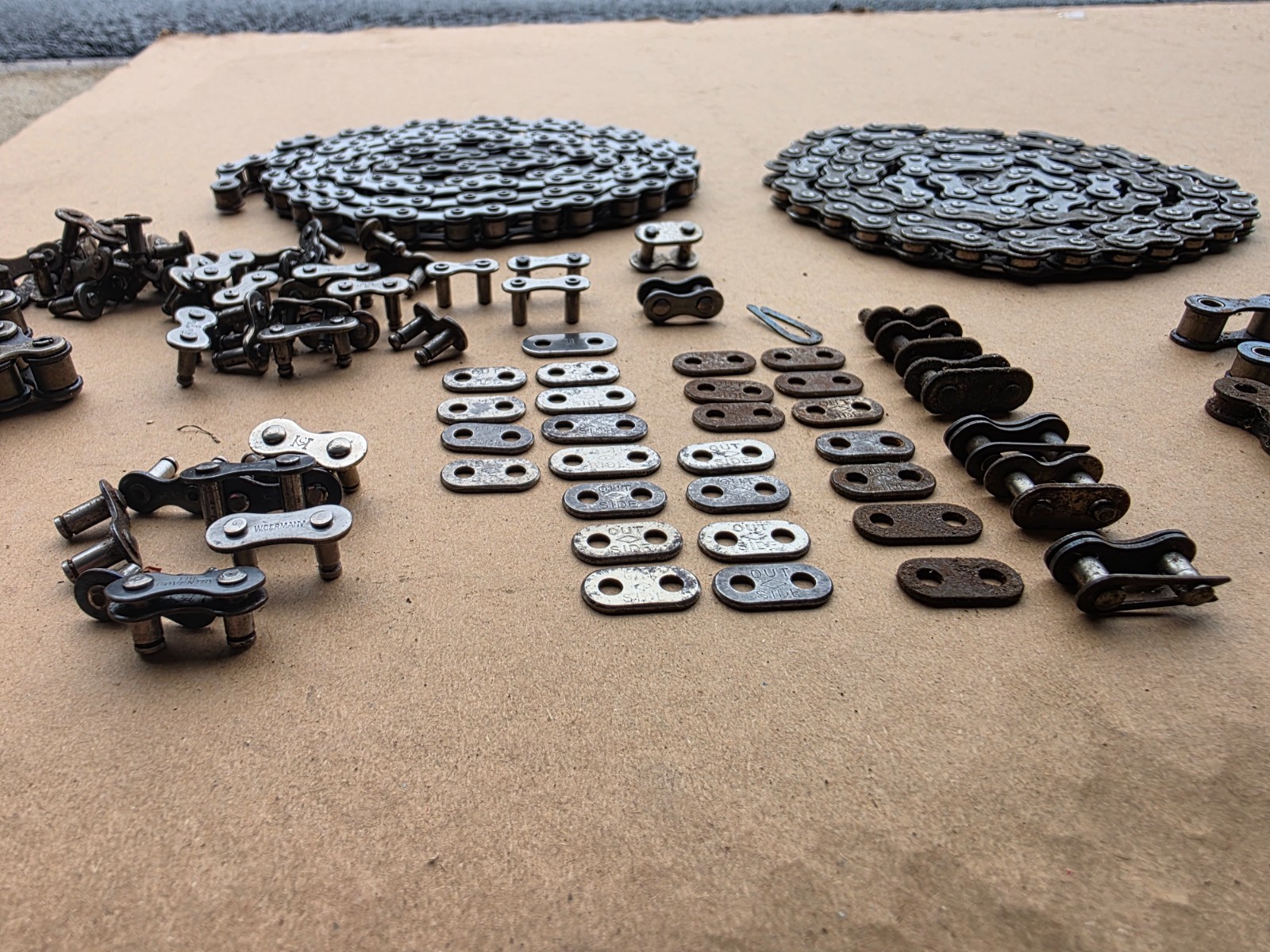 VINTAGE BICYCLE CHAINS PARTS LOT DIAMOND HEAR IT SNAP UNION SKIPT TOOTH ETC