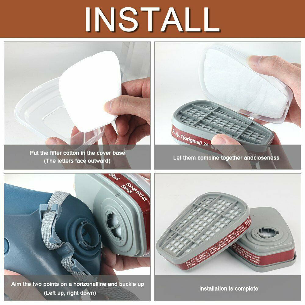 3M Reusable Respirator Half Facepiece 7502 For Chemical Handling, Painting, Med