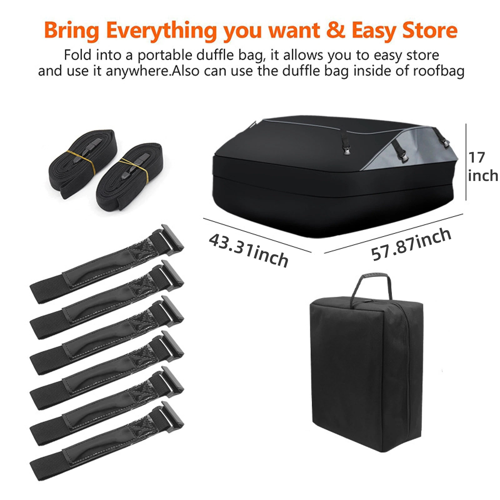 25 Cubic Car Roof Top Rack Cargo Carrier Bag for SUV, Waterproof