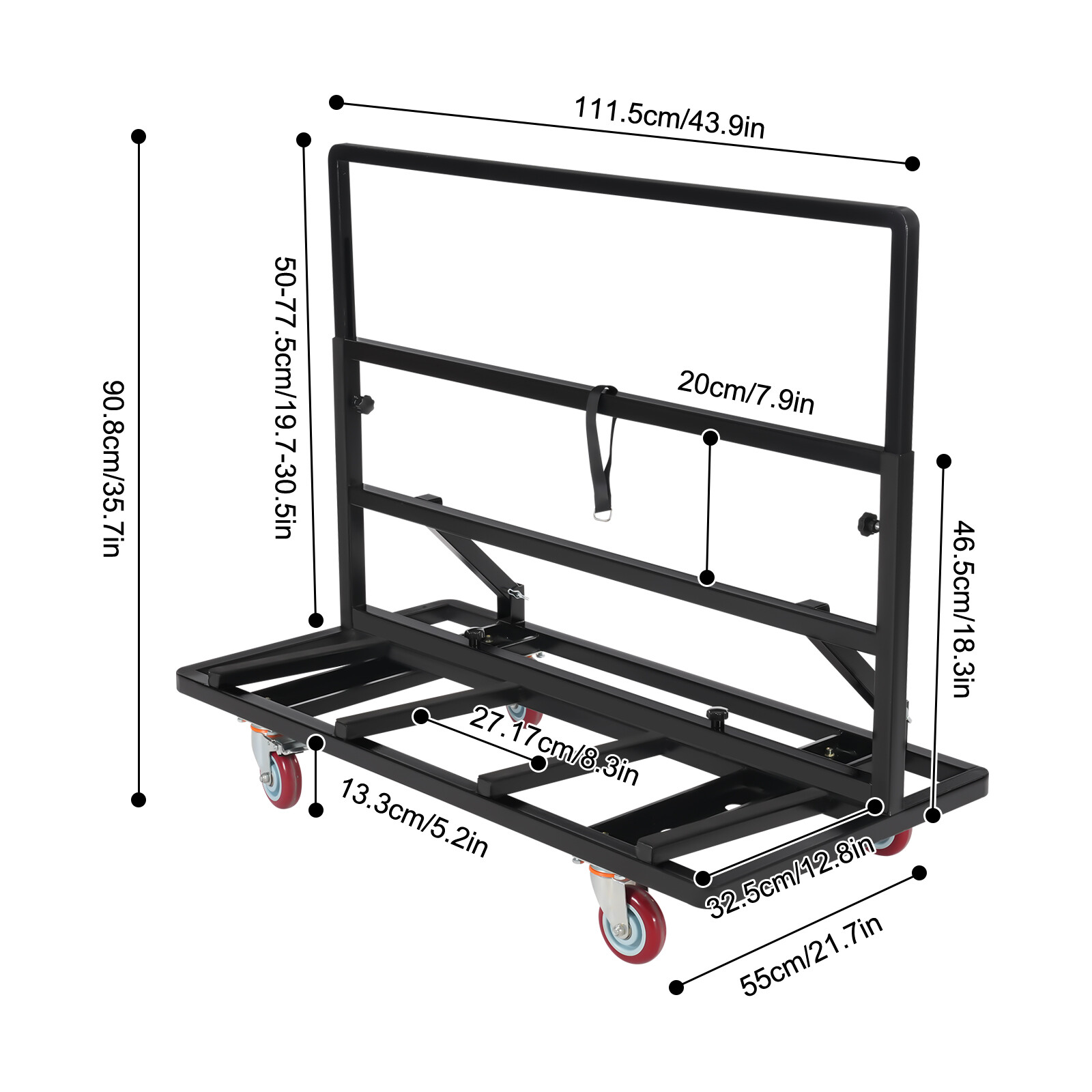 2200LBS Foldable Drywall Cart Dolly Folding Plywood Plasterboard Glass Trolley