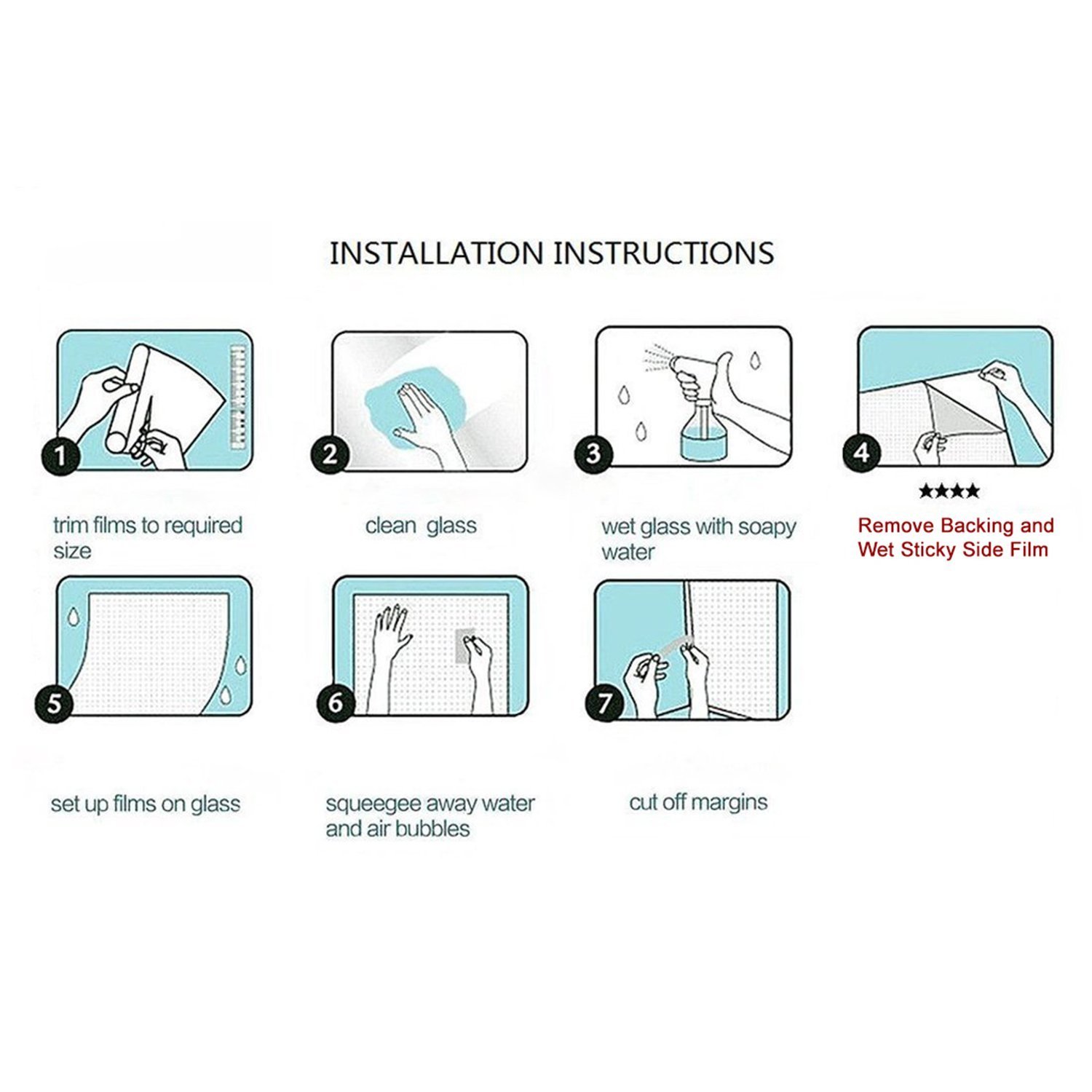 Uncut Window Tint 0% VLT Blackout Film Heat Reduce Block Shade Static Cling USA