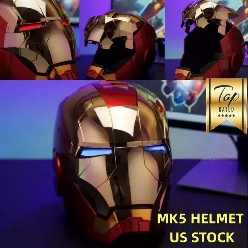 AUTOKING Iron Man MK5 1:1 Helmet Wearable Voice-control Mask Cosplay Golden Ver.