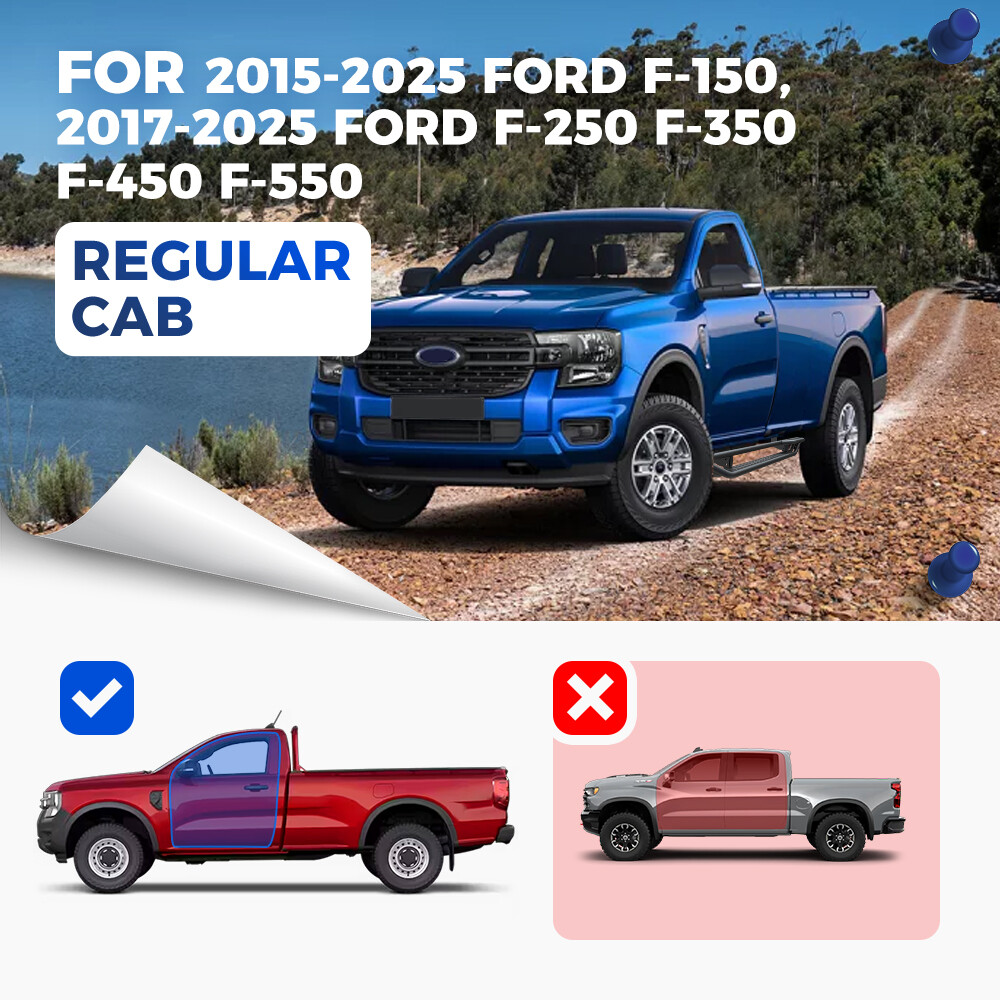 6" Drop Running Boards For 2015-2025 Ford F150 Regular Cab Side Step Nerf Bars