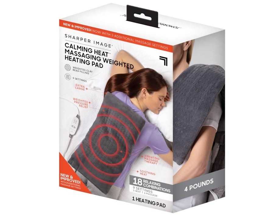 Sharper Image Calming Heat Massaging Weighted Heating Pad 18 Combos 9 Setting